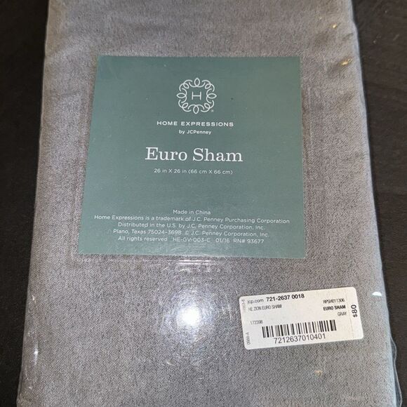 Home Expressions Gray Euro Sham - Picture 3 of 3